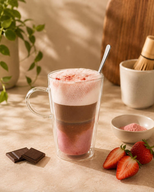 Pink latte macchiato