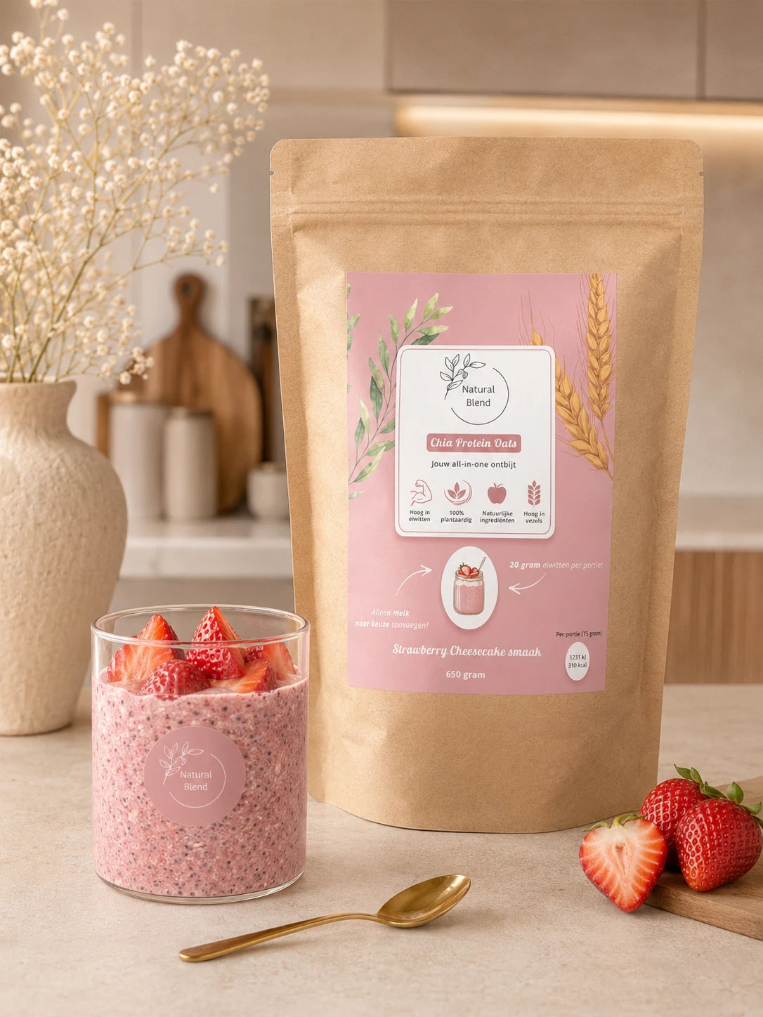 Chia Protein Oats - Strawberry Cheesecake